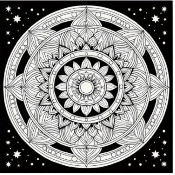 Adult & Teen Coloring Book with moon and sun theme, for relaxation - Picture 4 of 5